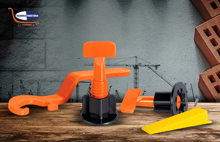 Nivelador de azulejos de color negro y naranja