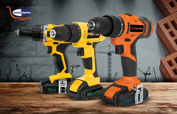 Tres taladros en exhibición